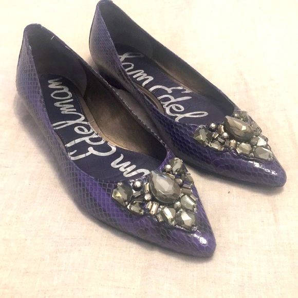 Sam Edelman Electric Blue Embellished Flats - Picture 1 of 7
